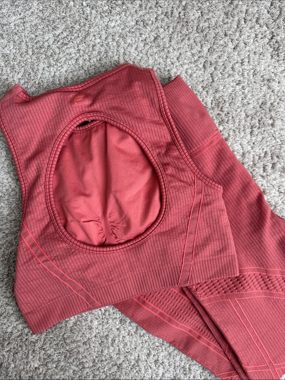 Fabletics Ribbed Workout Set - Dusty Rose - Picture 2 of 4